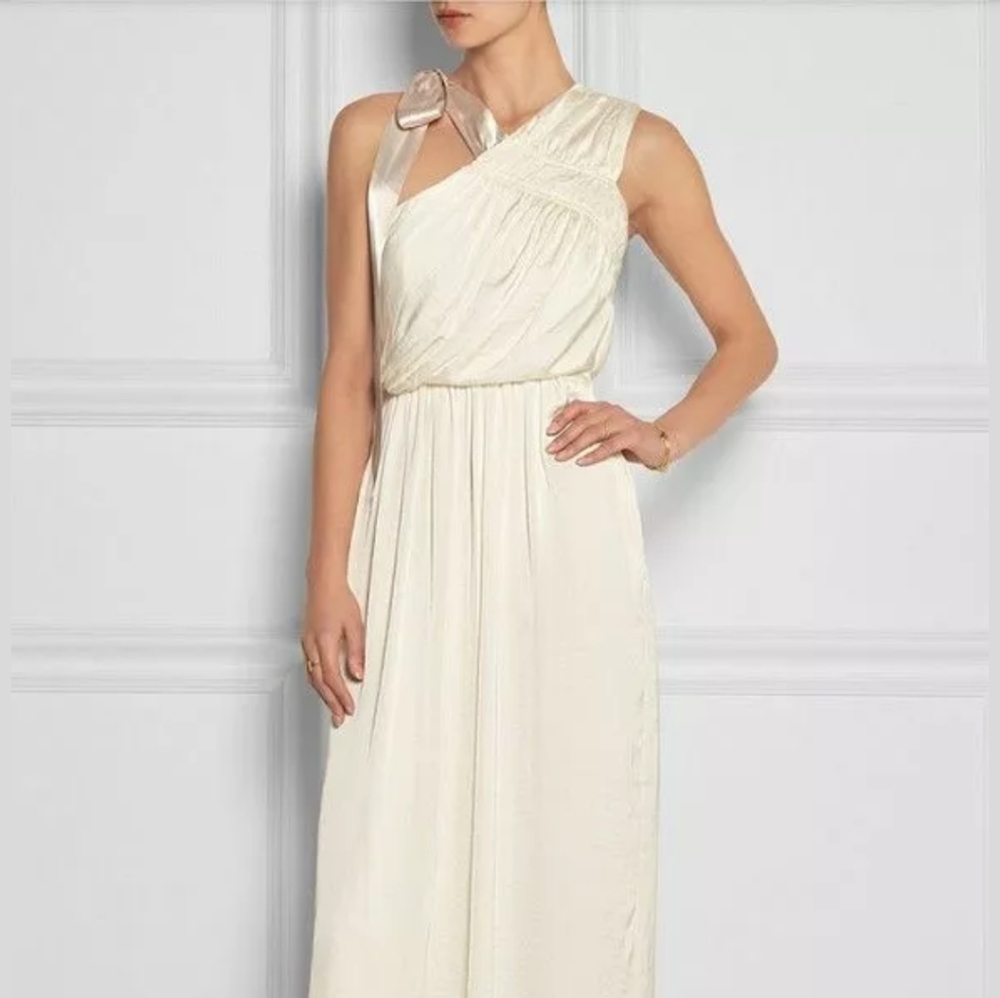 Needle & Thread Satin Grecian dress with pockets